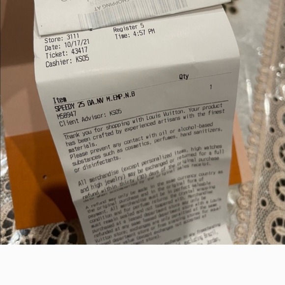 Louis Vuitton Black and Cream Satchel - Picture 9 of 9